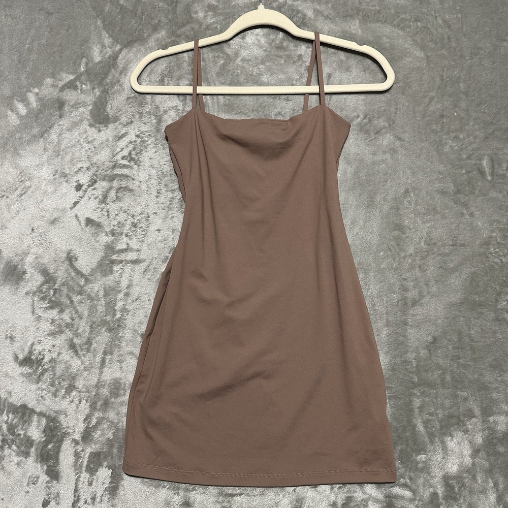 Susana Monaco Thin Strap Mini Dress Women XSMall Coco Brown Minimalist 90s Style